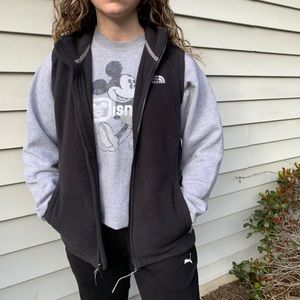 soft and fuzzy black vest from North Face